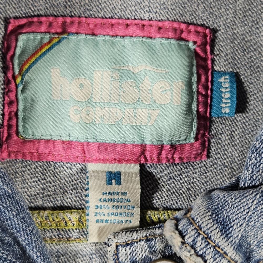 Vintage Hollister Co. Jacket Women's Stretch Denim Y2K Trucker Jean Jacket - Picture 4 of 8